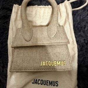 Jacquemus Le Chiquito Beige Mini Bag with Gold Accents